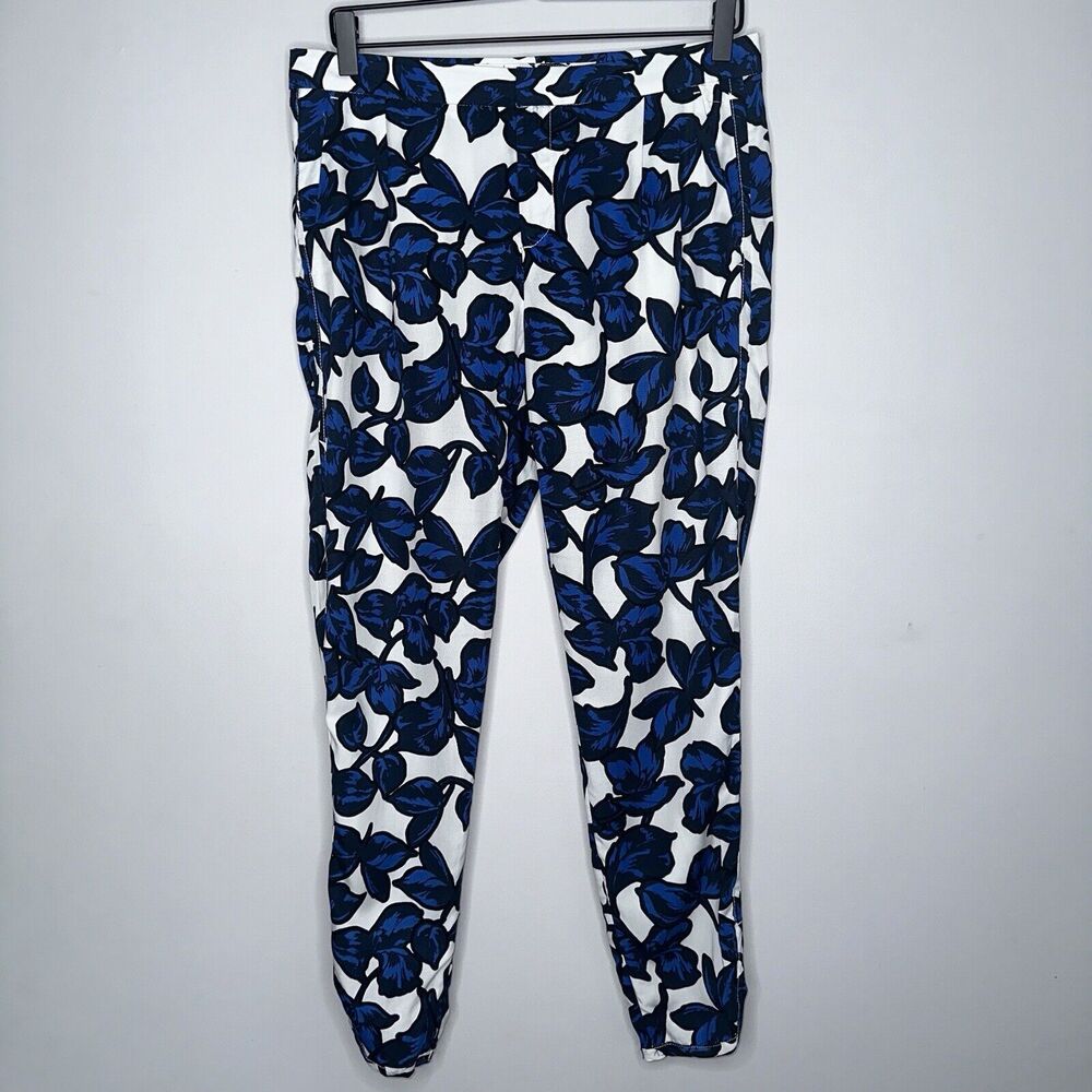 Banana Republic Women’s Floral Print Cropped Pants Blue Size 4